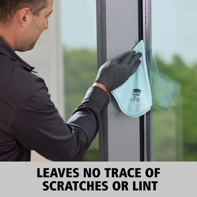 Hygen™ Glass Cloth 16X16 IN Microfiber Blue 12/Case