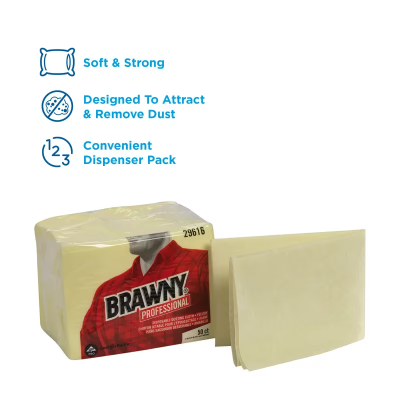 Brawny® Professional General Purpose Duster 17X24 IN 1 PLY Cloth Yellow 50 Sheets/Pack 4 Packs/Case 200 Sheets/Case