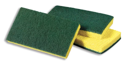 3M™ 74 Scrub Sponge 6X3.5 IN Medium Duty Cellulose Green Yellow Rectangle 20/Case