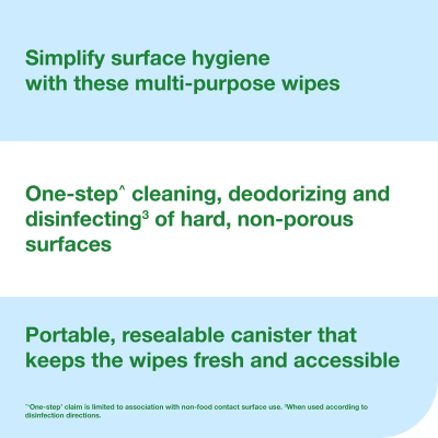Everwipe® Sanitizing Wipes 7X7 IN 43.75 FT White Disinfectants Canister 75 Count/Roll