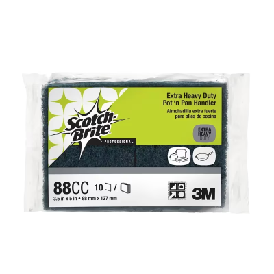 Scotch-Brite™ 88 Scouring Pad 5X3.5 IN Heavy Duty Fiber Dark Blue Pot & Pan 10 Count/Box 4 Box/Case 40 Count/Case