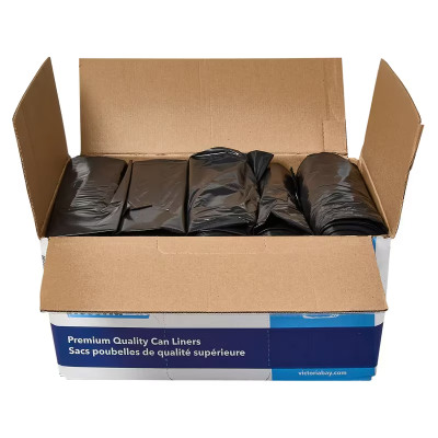 Victoria Bay Can Liner 38X58 IN 60 GAL Black LLDPE 2MIL Roll 100/Case