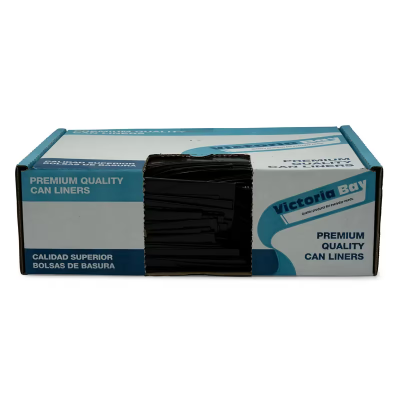 Victoria Bay Can Liner 24X33 IN Black Plastic 6MIC Roll 50 Count/Pack 20 Packs/Case 1000 Count/Case
