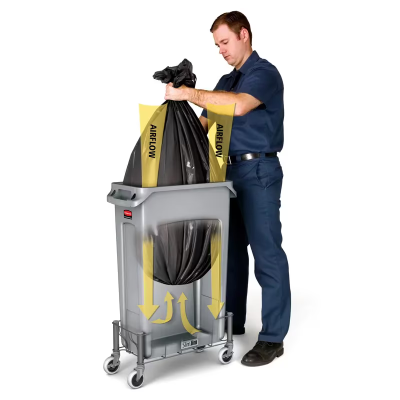 Slim Jim® 1-Stream Trash Can 22X11X25 IN 16 GAL 64 QT Beige Rectangle Resin Slim 1/Each