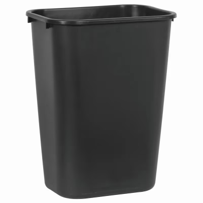 1-Stream Trash Can 15.25X11X19.88 IN 10.25 GAL 41 QT Black Rectangle Resin Deskside 1/Each