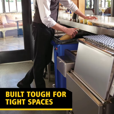 Slim Jim® 1-Stream Recycling Bin 11X22X30 IN 23 GAL 92 QT Blue Rectangle Resin Venting Channels Slim 1/Each