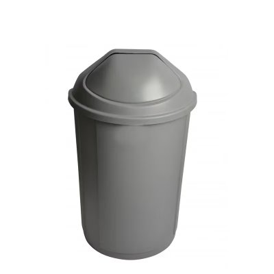 Trash Can 23 GAL Gray Half Round 1/Each