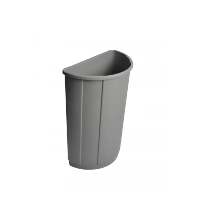 Trash Can 23 GAL Gray Half Round 1/Each