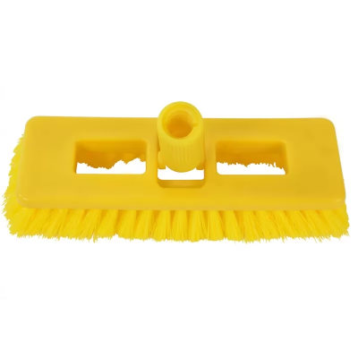 Floor Scrub Brush Plastic Yellow Rectangle 1/Each