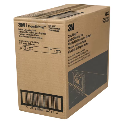 3M™ 8440 Cleaning Pad 10X4.625 IN Synthetic Fiber White Rectangle 5 Count/Box 4 Box/Case 20 Count/Case