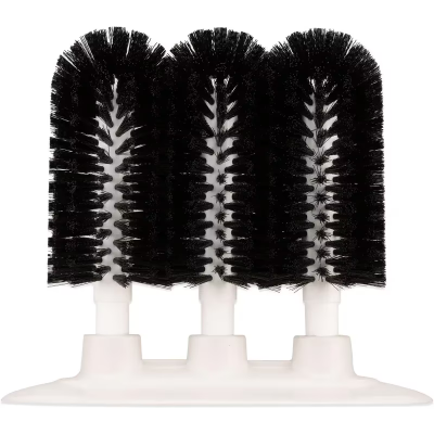 Glass Washing Brush 8X4 IN Plastic Black Triple 1/Each