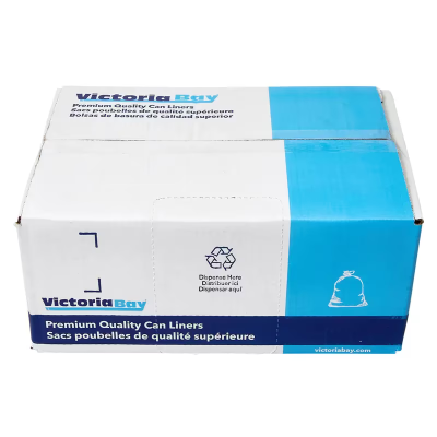 Victoria Bay Can Liner 38X58 IN 60 GAL Black LLDPE 1.5MIL Roll 100/Case