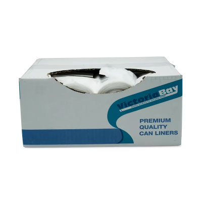 Victoria Bay Can Liner 43X48 IN 56 GAL Natural Plastic 17MIC Roll 25 Count/Pack 8 Packs/Case 200 Count/Case