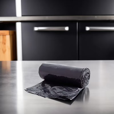 Victoria Bay Can Liner 43X46 IN 45-50 GAL Black LLDPE 1.8MIL Roll 10 Count/Roll 10 Rolls/Case