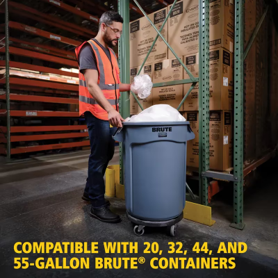 Brute® Trash Can Dolly 18.25X18.25X6.63 IN 250 LB Black Resin Round Swivel 1/Each