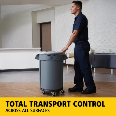 Brute® Trash Can Dolly 18.25X18.25X6.63 IN 250 LB Black Resin Round Swivel 1/Each