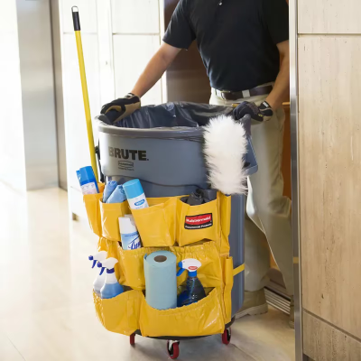 Brute® Receptacle Caddy Bag 14X10.5X1.5 IN Yellow Vinyl Nylon 1/Each