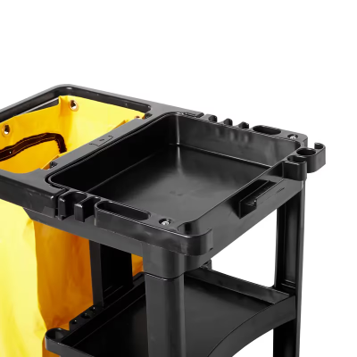 Janitorial Cleaning Cart & Bag Black Yellow Plastic Vinyl Traditional Zipper 1/Case