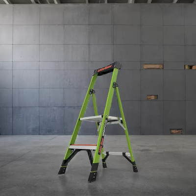 MightyLite Platform Ladder Fiberglass Rated for 300 lbs. Two Step 1/Each