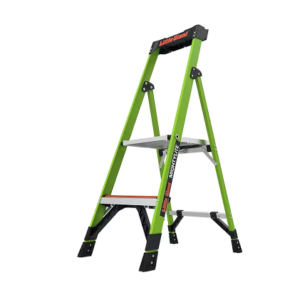 MightyLite Platform Ladder Fiberglass Rated for 300 lbs. Two Step 1/Each