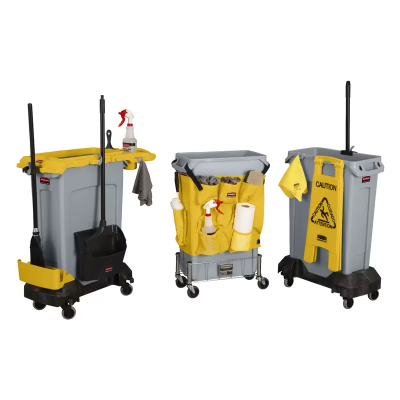 Slim Jim® Cleaning Cart Dolly 23.81X14.63X8.38 IN Black Resin Trainable 3 IN Non-Marking Casters 1/Each