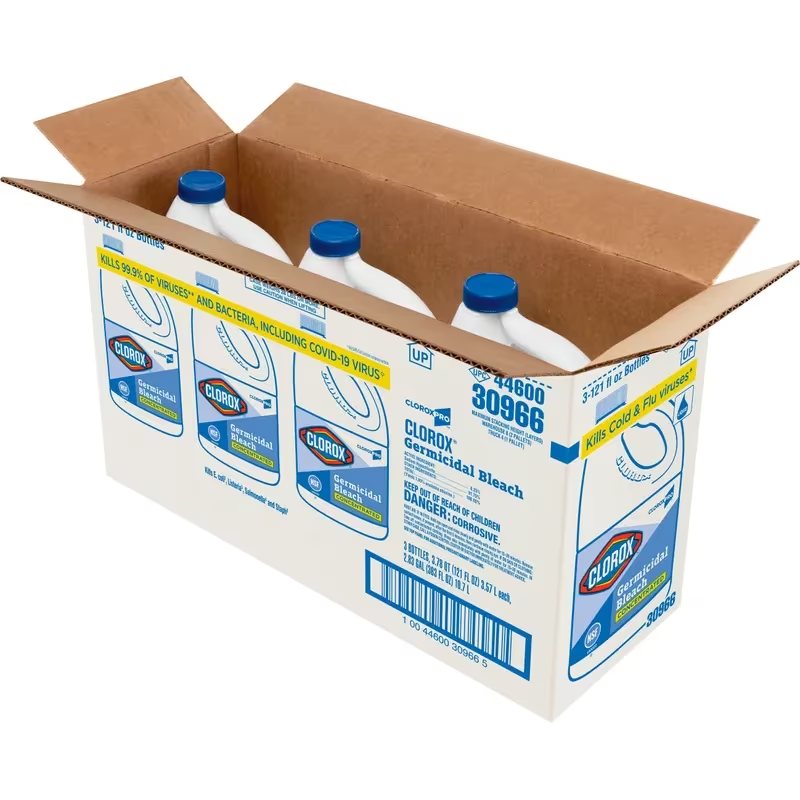 Clorox® Bleach 121 FLOZ Concentrate Antibacterial Child Resistant Screw Cap 3/Case