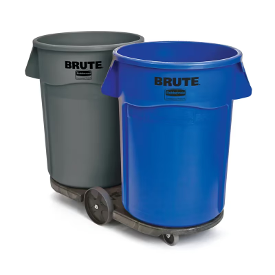 Brute® Trash Can Dolly 45.06X20.75X8.5 IN 400 LB Black Resin Tandem Swivel 1/Case