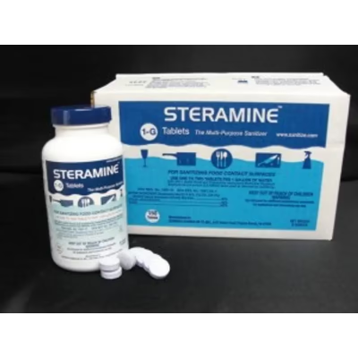 Steramine 1-G Sanitizer Tablet 150 Count/Pack 6 Packs/Case 900 Count/Case
